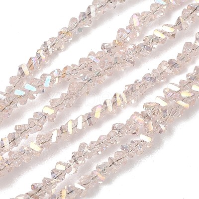 Electroplate Transparent Glass Beads Strands EGLA-P061-04C-AB02-1