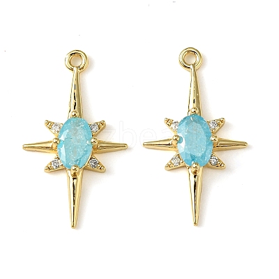 Brass Micro Pave Cubic Zirconia Pendants KK-M277-08G-06-1
