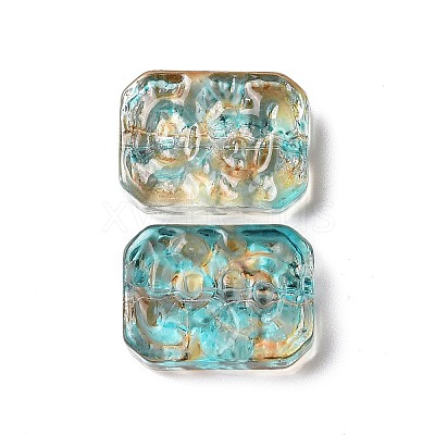 Transparent Spray Painted Glass Beads GLAA-I050-08I-1