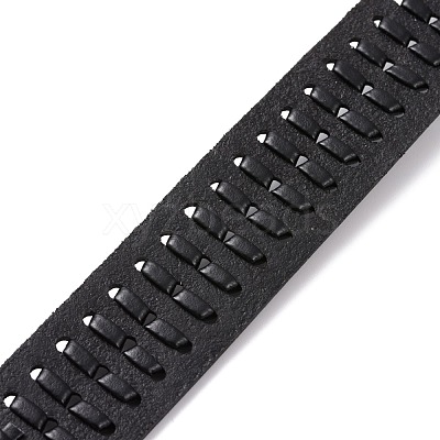 Vintage Cowhide Leather Braided Cord Bracelet for Men BJEW-A039-02A-1