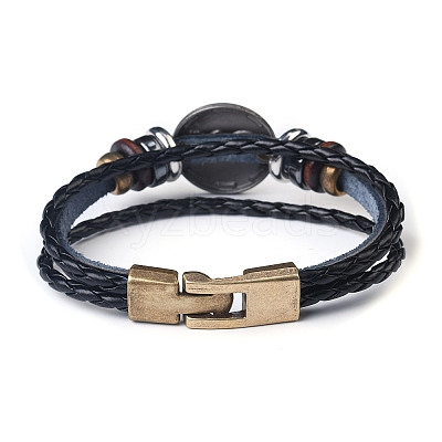 Braided Leather Cord Retro Multi-strand Bracelets LS-BJEW-L616-20C-1