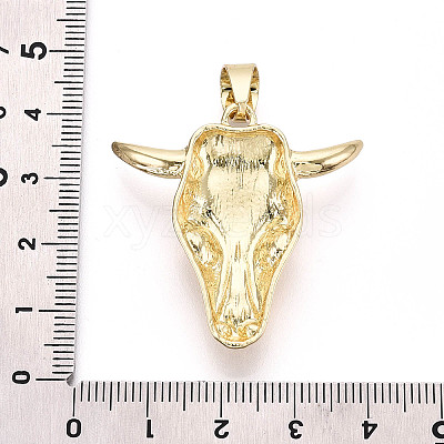 Brass and Synthetic Turquoise Pendants KK-T079-03B-G-1