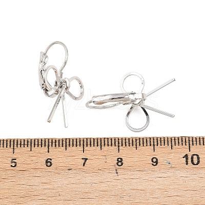 Bowknot Brass Leverback Earrings EJEW-A150-04B-P-1