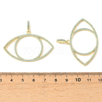 Brass Micro Pave Sky Blue Cubic Zirconia Pendants CU-CBA6938-06G-01-1