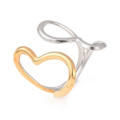 304 Stainless Steel Open Cuff Rings for Women RJEW-K321-01F-1