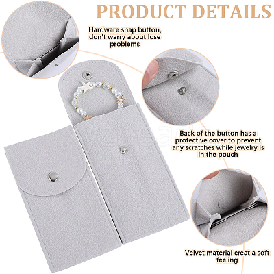 3 Sets Rectangle Velvet Single Watch Storage Bags ABAG-BBC0001-12B-1