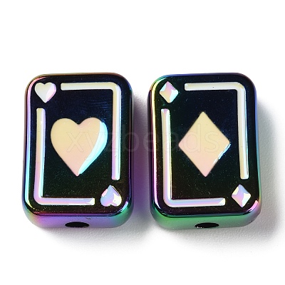 UV Plating Rainbow Iridescent Acrylic Enamel Beads SACR-G034-11D-1