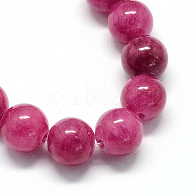 Natural Dyed Yellow Jade Gemstone Bead Strands G-R271-6mm-YXS12-1