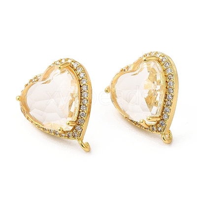 Rack Plating Brass Rhinestone Stud Earring Finding KK-C023-03D-1