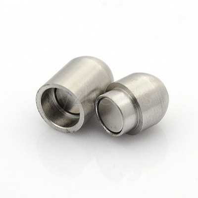 Tarnish Resistant 304 Stainless Steel Matte Surface Magnetic Clasps with Glue-in Ends STAS-O042-B-24-1