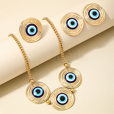 Alloy Enamel Earrings & Necklaces & Rings Sets for Women FS-WG87187-01-1