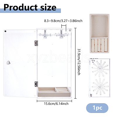 Rotatable Acrylic Necklace Hanging Organizer Storage Boxes ODIS-WH0079-025-1