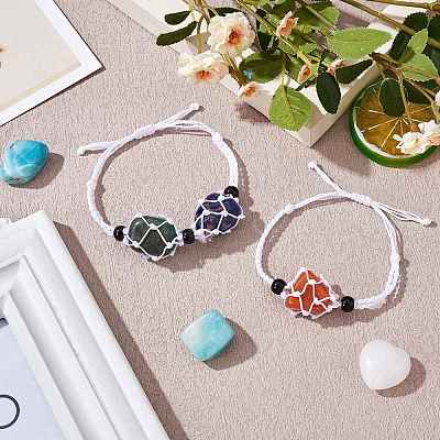 Adjustable Braided Nylon Cord Macrame Pouch Bracelet Making AJEW-SW00013-16-1