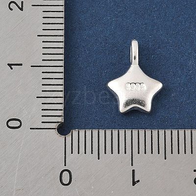 925 Sterling Silver Smiling Face Star Charms STER-R013-05S-1