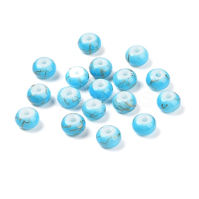 Opaque Spray Painted Glass Beads GLAA-G118-01C-1