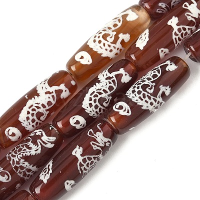 Rice Shape Tibetan Style dZi Beads Strands G-A269-A02-01-1