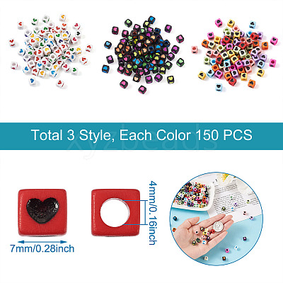 450Pcs 3 Style Opaque Acrylic Beads OACR-CW0001-02-1