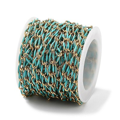 Ion Plating(IP) 304 Stainless Steel Enamel Twisted Oval Link Chains CHS-K019-02G-07-1