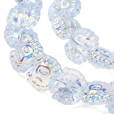 Electroplate Baking Paint Transparent Glass Beads Strands GL-CBA17FF-01G-1
