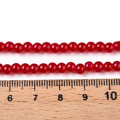 Baking Paint Imitation Jade Glass Round Bead Strands DGLA-Q021-4mm-05-A-1