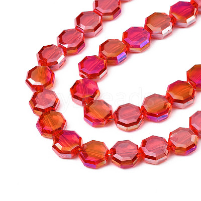 Electroplate Transparent Glass Beads Strands EGLA-N002-27-C02-1
