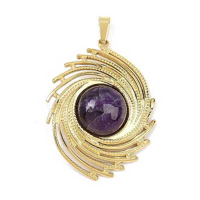 Natural & Synthetic Mixed Gemstone Pendants STAS-B109-01G-1