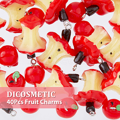 40Pcs 2 Styles Teachers' Day Resin Pendants RESI-DC0001-17-1