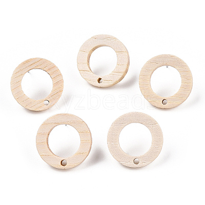 Ash Wood Stud Earring Findings EJEW-N017-011V-1