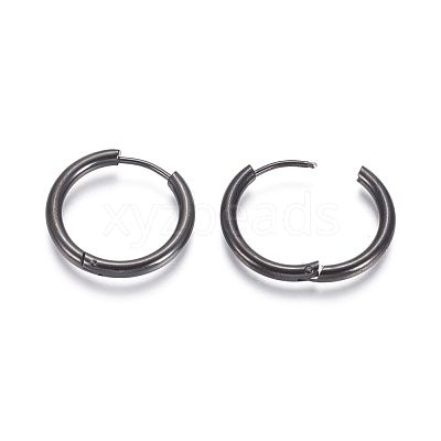 304 Stainless Steel Huggie Hoop Earrings EJEW-F111B-21mm-B-1