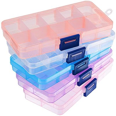 Rectangle Plastic Bead Storage Containers CON-PH0001-14-1