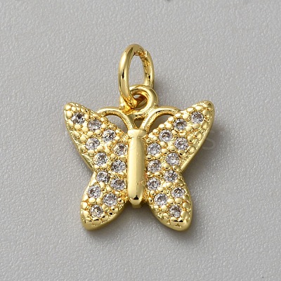 Brass Micro Pave Cubic Zirconia Charms KK-WH20001-13A-1