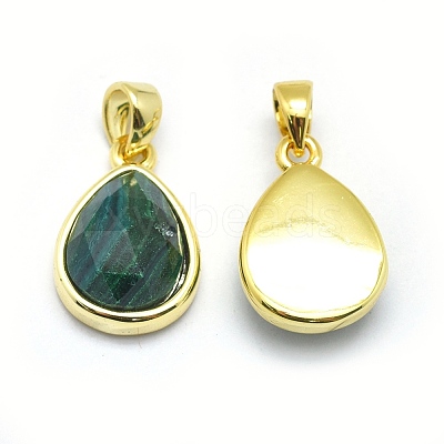 Natural Malachite Pendants G-O176J-01G-1