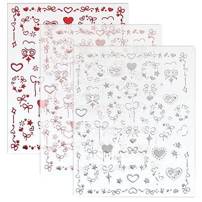 3Pcs 3 Colors Plastic Nail Art Stickers MRMJ-DJ0001-29-1
