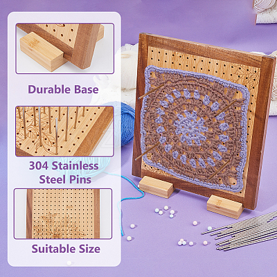 Rectangle Wood Crochet Blocking Board DIY-BC0013-59C-1