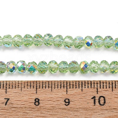 Electroplate Transparent Glass Beads Strands EGLA-A046-01A-04-1