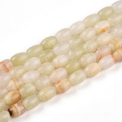 Natural Green Banded Calcite(Afghan Jade) Beads Strands G-N346-02A-12-1