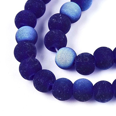 Frosted Transparent Glass Beads Strands LS-GLAA-T032-T6mm-MBB15-1