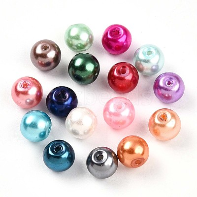 Baking Paint Pearlized Glass Pearl Beads HY-Q003-8mm-M01-1