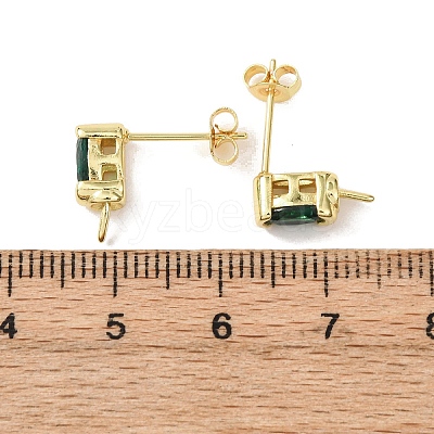 Brass Micro Pave Cubic Zirconia Earring Findings KK-D226-10G-03-1