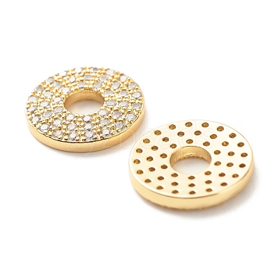 Eco-Friendly Brass Micro Pave Cubic Zirconia Linking Ring KK-G045-10G-RS-1