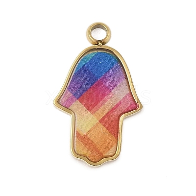 304 Stainless Steel Enamel Pendants STAS-P377-11G-A-1