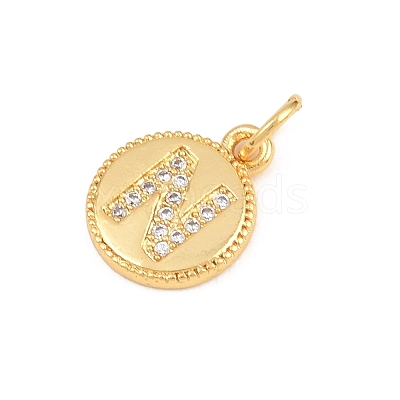 Brass Micro Pave Clear Cubic Zirconia Charms CU-CBA56CE-12G-N-1