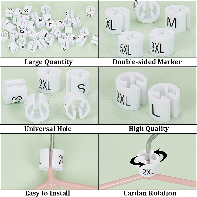 234Pcs 9 Style XS~5XL Plastic Clothing Trouser Size Markers KY-CP0001-10-1