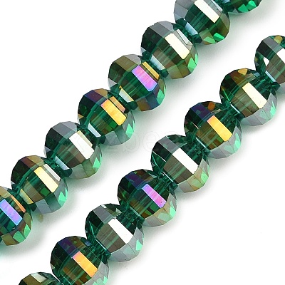Electroplate Transparent Glass Beads Strands EGLA-B011-08A-AB04-1