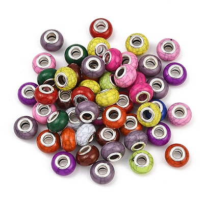 50Pcs Imitation Turquoise Style Resin European Beads OPDL-YW0001-12-1