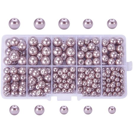   Eco-Friendly Dyed Glass Pearl Round Pearlized Bead HY-PH0009-RB085-1