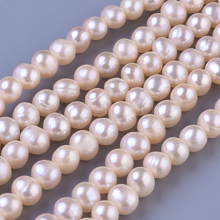 Natural Cultured Freshwater Pearl Beads Strands PEAR-N013-07F-1