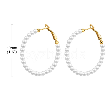 Plastic Imitation Pearl Stud Earring PW-WG84FE9-03-1