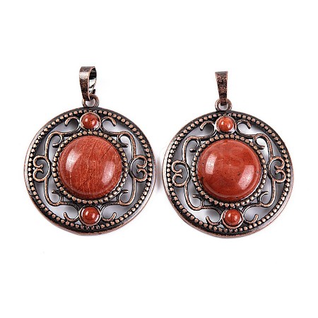 Natural Red Jasper Pendants G-Q158-03-13-1