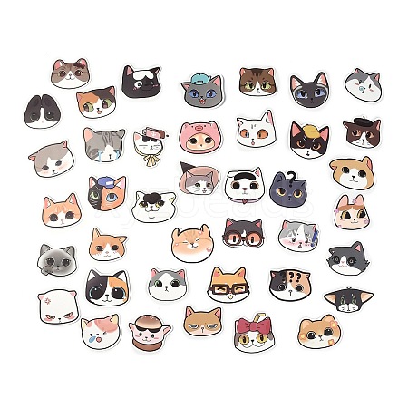 40Pcs 40 Styles Paper Cartoon Stickers Sets STIC-P004-22B-1